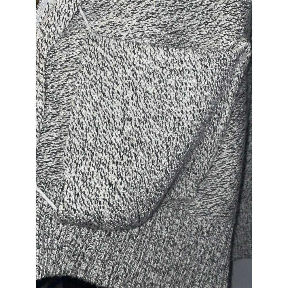 Karen Scott Woman's Minimalist Tight Knit Full Zip Sweater Light Gray Size L - Picture 7 of 7